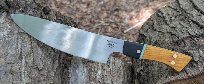 8 inch chef's kitchen knife with wood handle